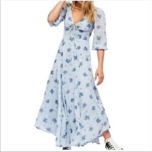 Free People Sea Glass Floral Maxi Dress